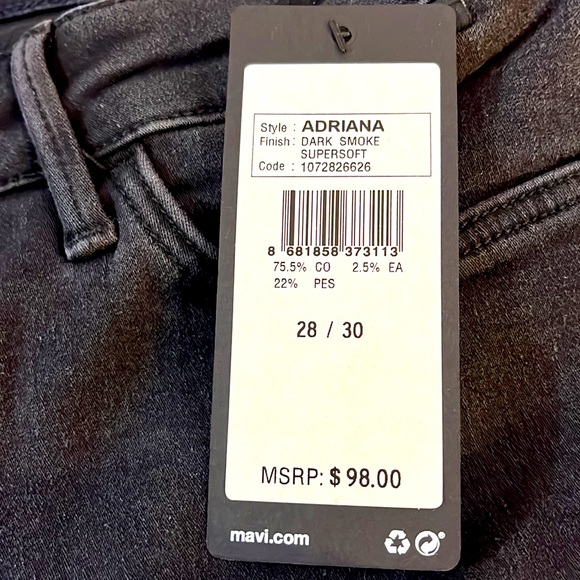 NWT - ADRIANA Dark Smoke Supersoft jeans. These are gorgeous. Size: 28/30. - Picture 10 of 10